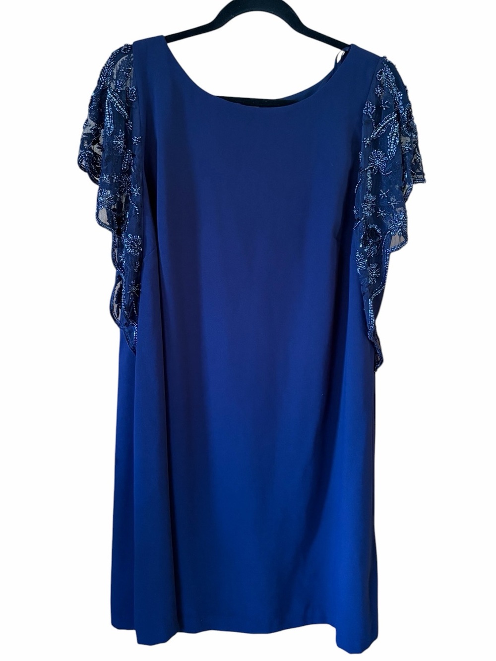 Aidan Mattox Beaded Navy Cocktail Dress Size‎ 14 Glam Evening Mini
